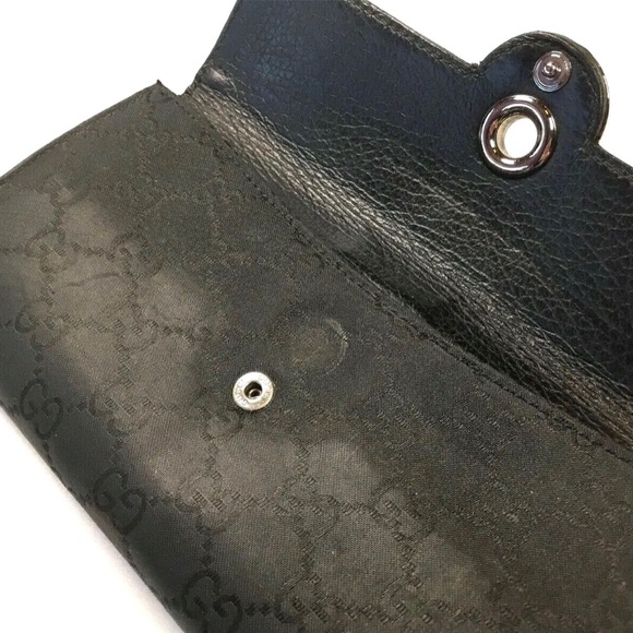 GUCCI CANVAS LEATHER LONG WALLET Vintage - Picture 3 of 11